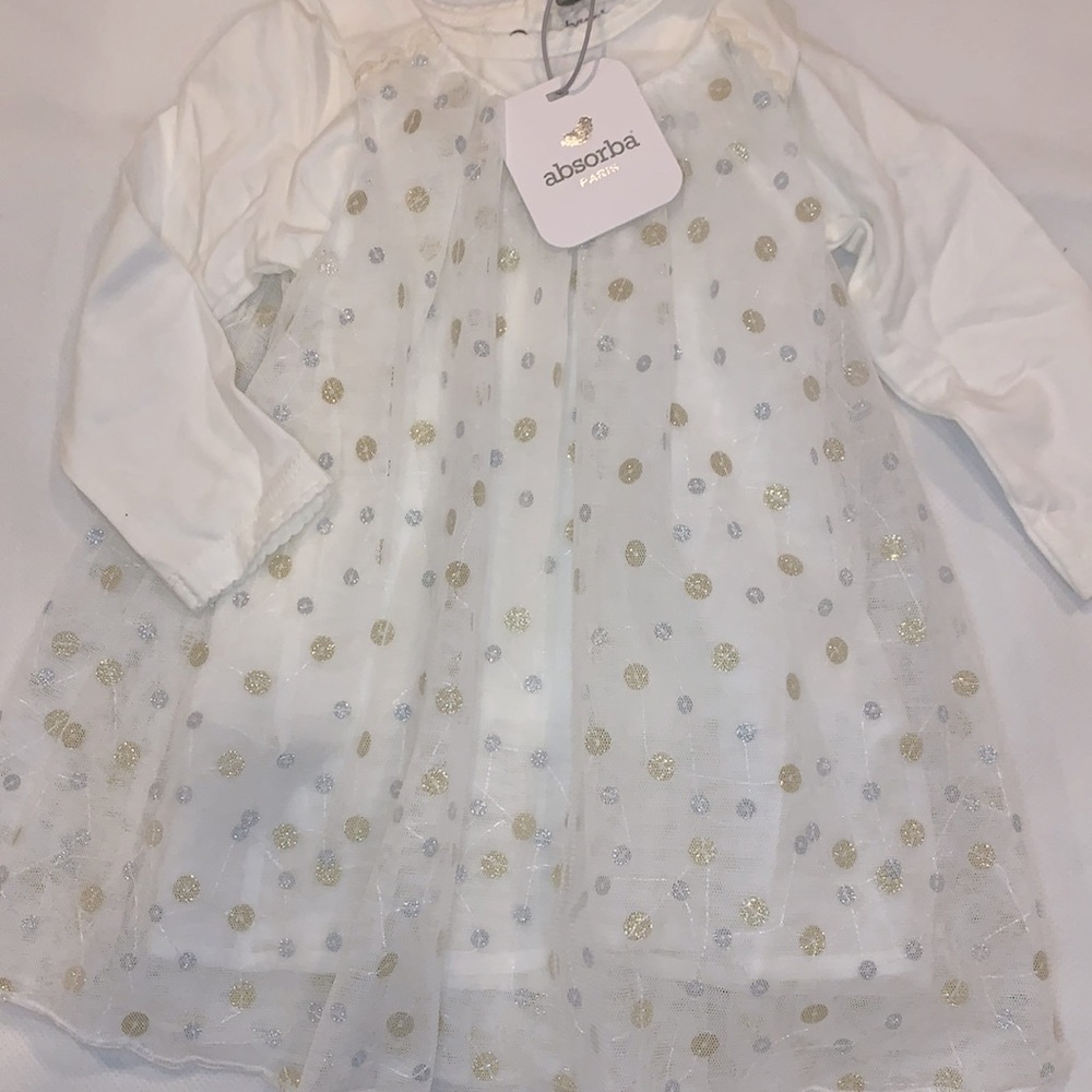 NWT Absorba Paris baby dress 3-6 mos